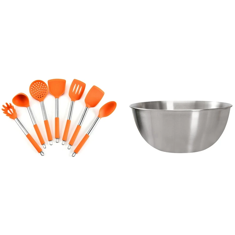 1 Set Cookware Kitchenware Set Silica Gel Kitchen Tools & 1 Pcs Mixing Bowl Storage Bowl Set With Scale 1200Ml
1 Set Cookware Kitchenware Set Silica Gel Kitchen Tools & 1 Pcs Mixing Bowl Storage Bowl Set With Scale 1200Ml