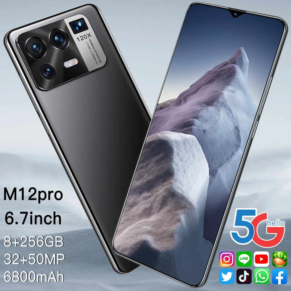 2021 M12 Pro 6.7 Inch 32+50MP Dual SIM+Micro SD Mobile Phone MTK6889 Face ID 8+256GB Andriod 11 5G Smartphones Global Version 
2021 M12 Pro 6.7 Inch 32+50MP Dual SIM+Micro SD Mobile Phone MTK6889 Face ID 8+256GB Andriod 11 5G Smartphones Global Version