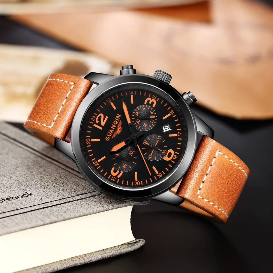 Relogio Masculino 2017 Luxury Brand GUANQIN Watches Men Military Luminous Clock Male Sport Wristwatch Leather Strap Quartz Watch
Relogio Masculino 2017 Luxury Brand GUANQIN Watches Men Military Luminous Clock Male Sport Wristwatch Leather Strap Quartz Watch