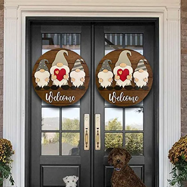Triple Gnome with Heart Welcome Sign Front Door Hanger for Farmhouse Rustic Wooden Door Hangers Front Porch Decor ALS88
Triple Gnome with Heart Welcome Sign Front Door Hanger for Farmhouse Rustic Wooden Door Hangers Front Porch Decor ALS88