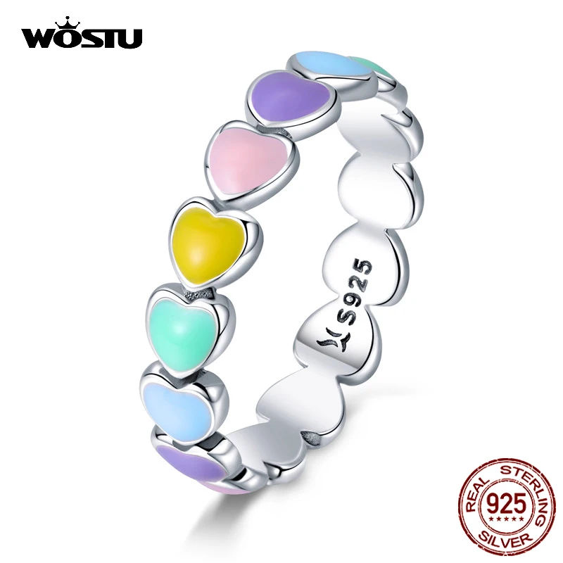 WOSTU New Arrival 925 Sterling Silver Multi-Color Rainbow Heart Finger Rings For Women Luxury Ring Jewelry Gift FIR444
WOSTU New Arrival 925 Sterling Silver Multi-Color Rainbow Heart Finger Rings For Women Luxury Ring Jewelry Gift FIR444