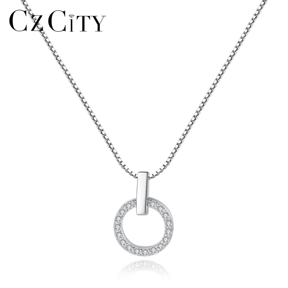 CZCITY Minimalist Circle Round Pendant Necklace for Women with Shining Tiny Zircon Charming Pendant Necklace Silver 925 Jewelry
CZCITY Minimalist Circle Round Pendant Necklace for Women with Shining Tiny Zircon Charming Pendant Necklace Silver 925 Jewelry