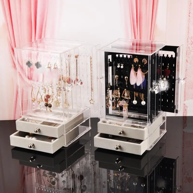 Acrylic Jewelry Storage Box Transparent Dustproof Earrings Ring Earrings Storage Rack Household Necklace Finishing Drawer
Acrylic Jewelry Storage Box Transparent Dustproof Earrings Ring Earrings Storage Rack Household Necklace Finishing Drawer