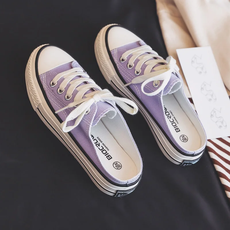 2020 Summer New Slipper Canvas Shoes Women's All-match Girls Half White Shoes Purple Loafers Without Back Basic Style Must Have
2020 Summer New Slipper Canvas Shoes Women's All-match Girls Half White Shoes Purple Loafers Without Back Basic Style Must Have