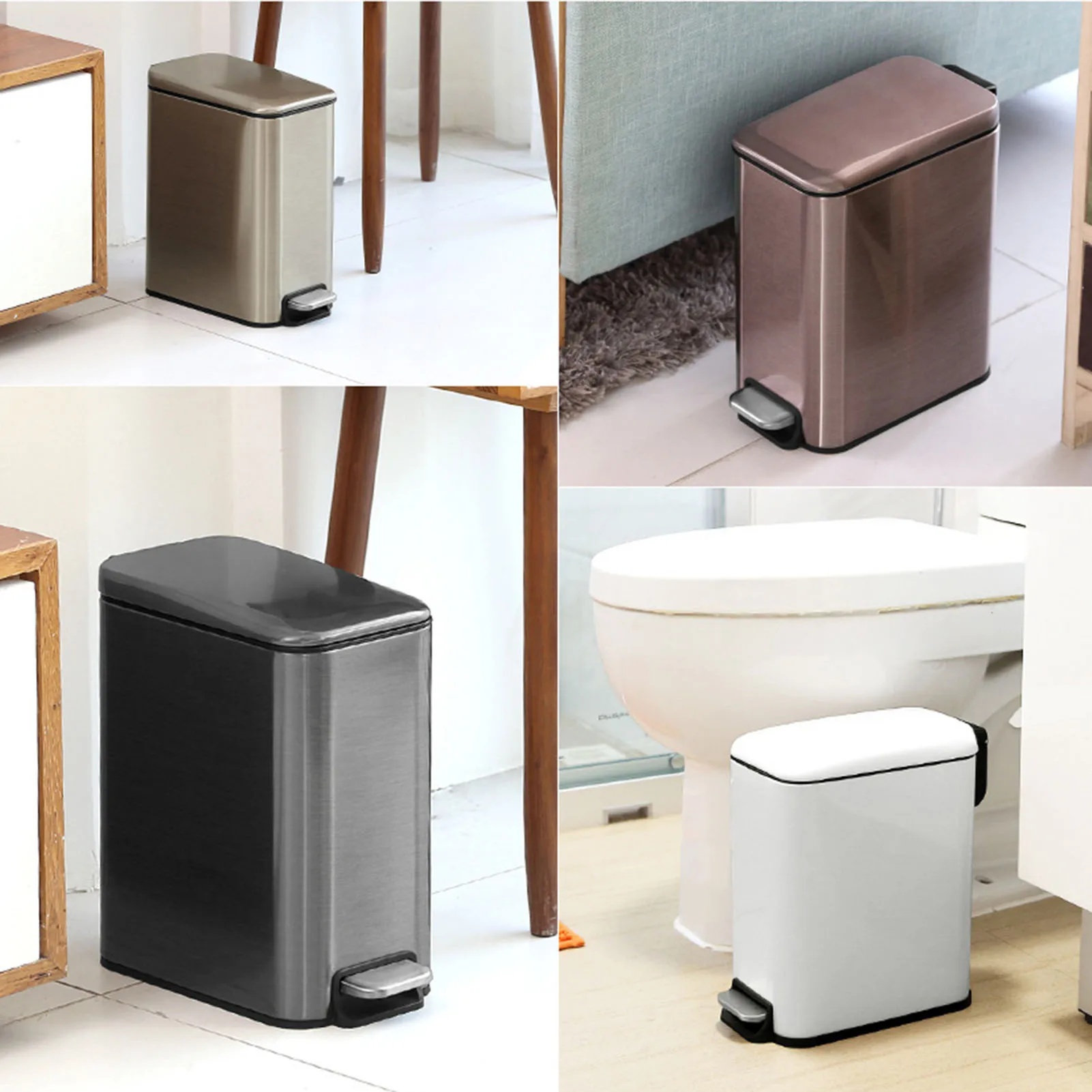 5L Stainless Steel Trash Can Durable Simple Rectangle Dustbin Basket Bucket Garbage Bin With Cover Kitchen For Home Office
5L Stainless Steel Trash Can Durable Simple Rectangle Dustbin Basket Bucket Garbage Bin With Cover Kitchen For Home Office
