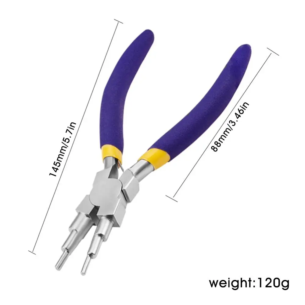 6 in 1 Wire Wrapper Looping Forming Jewelry Plier 6-Steps Multi Size Barrels Pliers Bail Jewelry Making Colors at Random
6 in 1 Wire Wrapper Looping Forming Jewelry Plier 6-Steps Multi Size Barrels Pliers Bail Jewelry Making Colors at Random