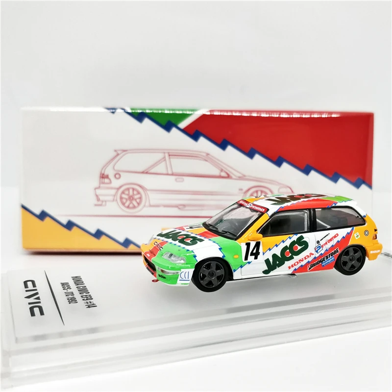 В № 1:64 H Onda CIVIC EF9 G R.A #14 JACCS JTC 1992 сплав игрушечный автомобиль игрушки для детей