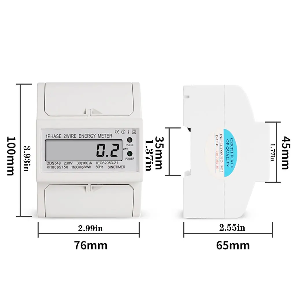 Wholesale Price Overload 30-100A 230V AC Single Phase 2 Wire Digital Wattmeter Electricity Cost Measuring Meter DIN Rail Mount
Wholesale Price Overload 30-100A 230V AC Single Phase 2 Wire Digital Wattmeter Electricity Cost Measuring Meter DIN Rail Mount