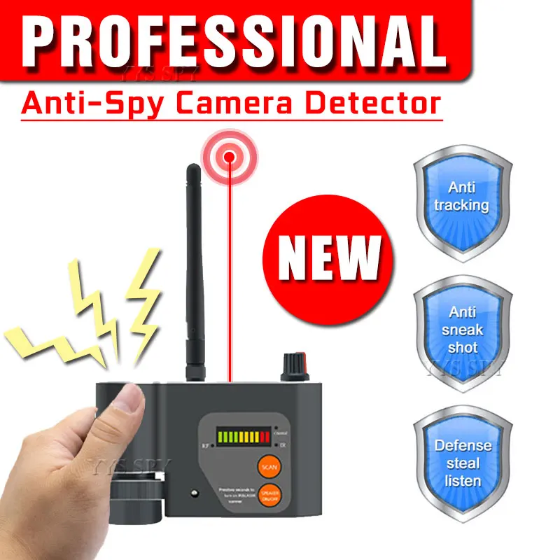 Professional Anti-Spy RF Detector Innovative Infrared Camara Laser GSM WiFi Signal Detection Hidden Camera Lens Focus Scanning
Professional Anti-Spy RF Detector Innovative Infrared Camara Laser GSM WiFi Signal Detection Hidden Camera Lens Focus Scanning
