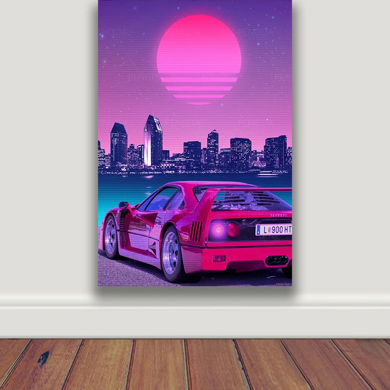 Home Decoration Vaporwave Canvas Painting Retrowave Wall Art Neon Poster Modular Luxury Car Picture Frame For Bedside Background
Home Decoration Vaporwave Canvas Painting Retrowave Wall Art Neon Poster Modular Luxury Car Picture Frame For Bedside Background