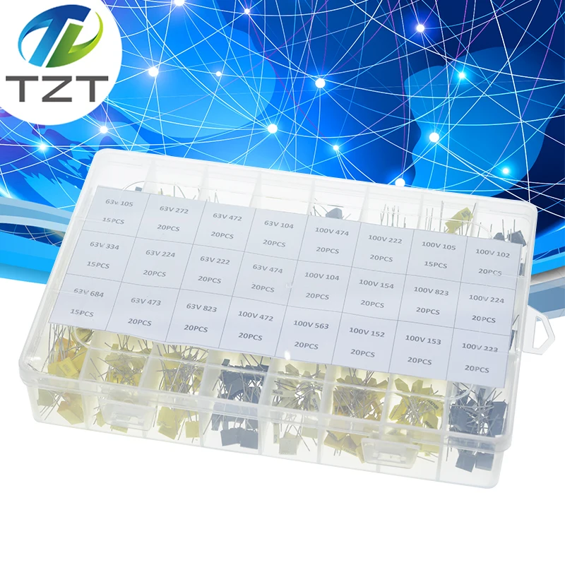 460PCS/BOX 63V 100V 24 Value Correction Capacitor Package Kit Polypropylene Safety Plastic Film 105-823 Set
460PCS/BOX 63V 100V 24 Value Correction Capacitor Package Kit Polypropylene Safety Plastic Film 105-823 Set