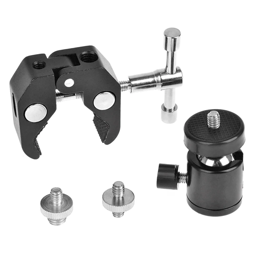 1/4 Thread Camera Clamp with Mini Ball Head Crab Rod Clamp Pliers Clip Mount for Cameras Lights Bars Umbrellas Shelves Cross Bar
1/4 Thread Camera Clamp with Mini Ball Head Crab Rod Clamp Pliers Clip Mount for Cameras Lights Bars Umbrellas Shelves Cross Bar
