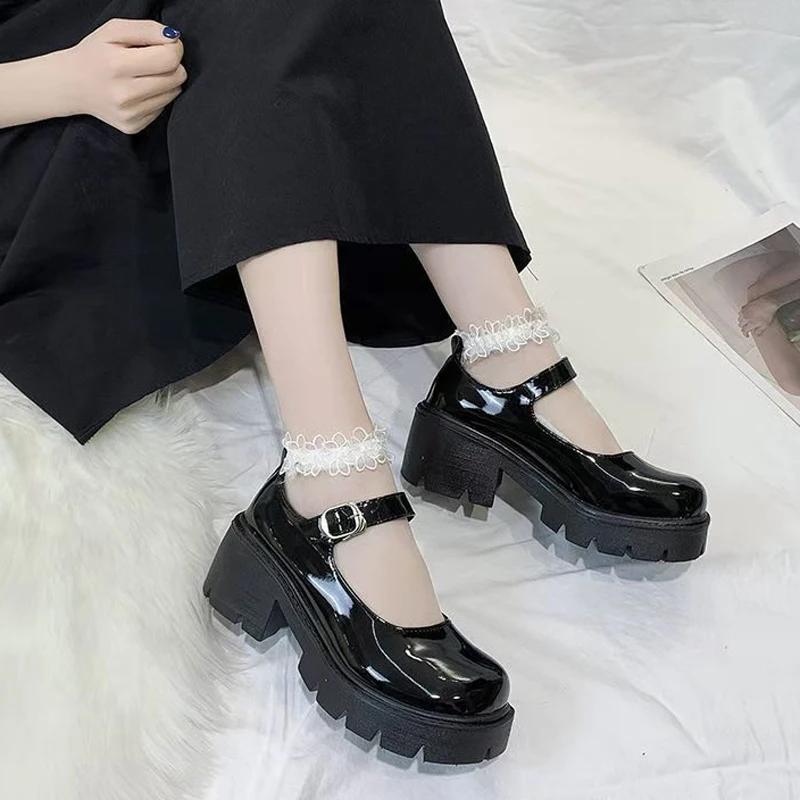 Women Student Shoes Japanese Ankle Strap Round Toe High Heels Platform PU Leather Shoes Cute Lolita JK Girls Mary Jane Shoes
Women Student Shoes Japanese Ankle Strap Round Toe High Heels Platform PU Leather Shoes Cute Lolita JK Girls Mary Jane Shoes