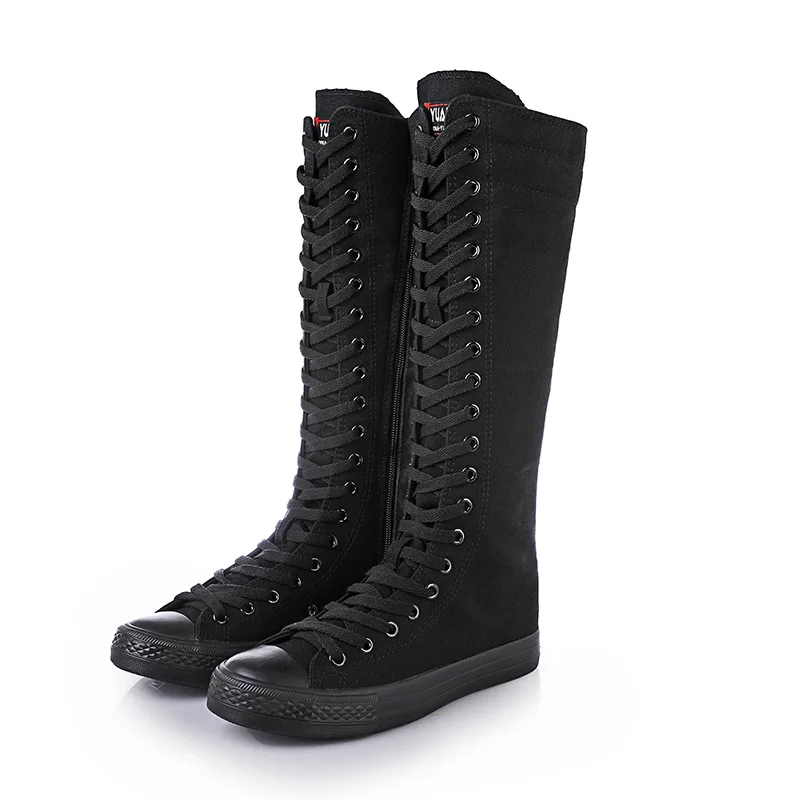 feiyitu Women Boots Knee-High Cheerleaders Dance Shoes Side Zip Canvas Sweat-Absorbant Cross-tied Air Hole Hollow Big size 35-43
feiyitu Women Boots Knee-High Cheerleaders Dance Shoes Side Zip Canvas Sweat-Absorbant Cross-tied Air Hole Hollow Big size 35-43