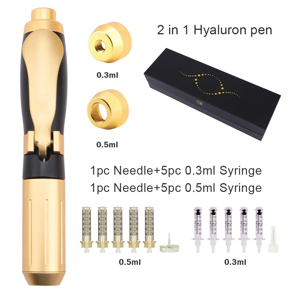 2 IN 1 New High Pressure Hyaluronic Pen 0.3ml &0.5ml head Anti Wrinkle Lifting Lip Filler Atomizer Injection Pen Anti Aging
2 IN 1 New High Pressure Hyaluronic Pen 0.3ml &0.5ml head Anti Wrinkle Lifting Lip Filler Atomizer Injection Pen Anti Aging