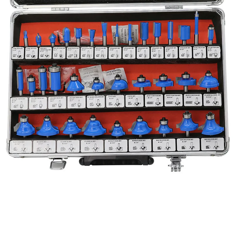35pcs Carbide Tip Router Bits Set Shank Woodworking Cutter Bit Kit Trimming 1/4inch 1/8inch SER88
35pcs Carbide Tip Router Bits Set Shank Woodworking Cutter Bit Kit Trimming 1/4inch 1/8inch SER88