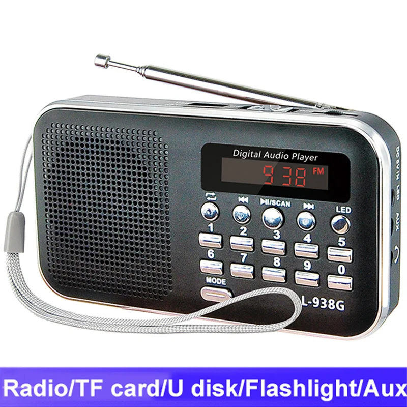 Портативный мини FM-радиоприемник 1200 мАч музыкальный плеер с поддержкой TF-карты, U-диска, Aux с фонариком, разъем для наушников 3,5 мм, динамик
Портативный мини FM-радиоприемник 1200 мАч музыкальный плеер с поддержкой TF-карты, U-диска, Aux с фонариком, разъем для наушников 3,5 мм, динамик