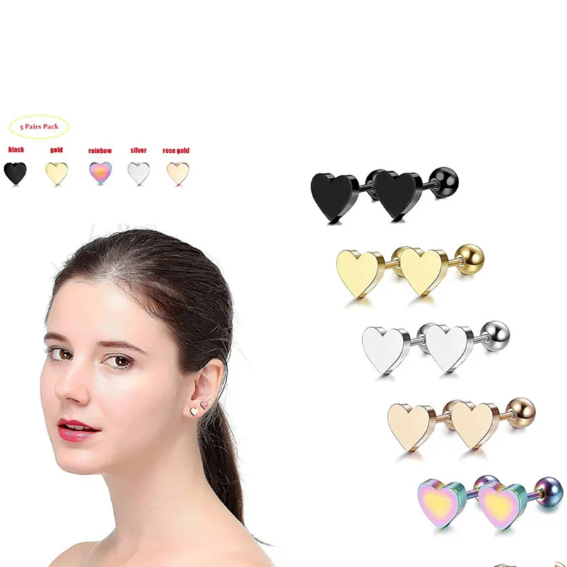 Women Punk Ear Lip Body Cartilage Helix Heart Barbell Bar Earrings Surgical Stainless steel Stud Earrings Piercing Jewelry
Women Punk Ear Lip Body Cartilage Helix Heart Barbell Bar Earrings Surgical Stainless steel Stud Earrings Piercing Jewelry