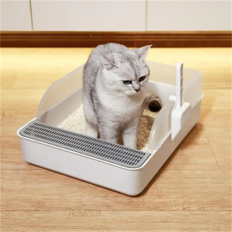 

Puppy Cat Indoor Home Plastic Sandbox With Scoop Cat Litter Box Cat Dog Tray Pet Dog Toilet Bedpan Teddy Anti-Splash Toilette