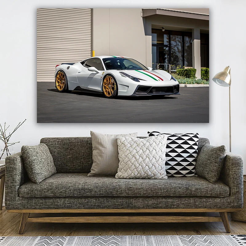 Supercar Ferraris 458 Italian car art living room home decoration office wall art decoration canvas fabric poster
Supercar Ferraris 458 Italian car art living room home decoration office wall art decoration canvas fabric poster