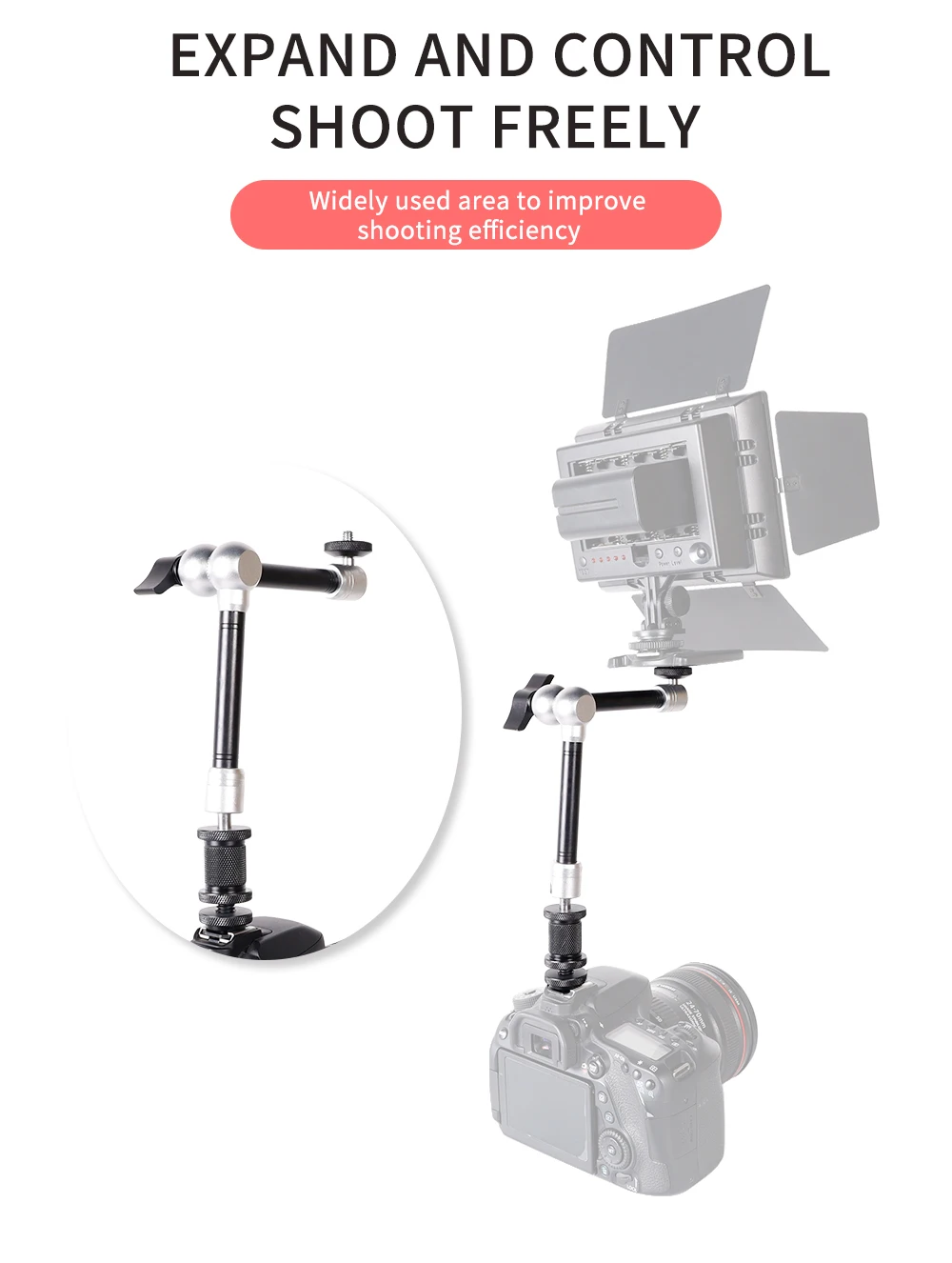 All Metal Adjustable Articulated 11" Camera Magic Arm Super Clip Crab Clamp For Camcorder,Monitor, Flash Lighting Stand, DSLR
All Metal Adjustable Articulated 11" Camera Magic Arm Super Clip Crab Clamp For Camcorder,Monitor, Flash Lighting Stand, DSLR