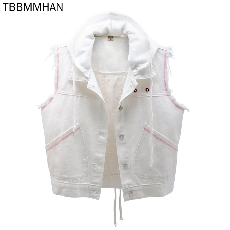 2021 съемный женский белый жилет, Весенняя Корейская куртка без рукавов, большая свободная короткая женская джинсовая жилетка
2021 съемный женский белый жилет, Весенняя Корейская куртка без рукавов, большая свободная короткая женская джинсовая жилетка