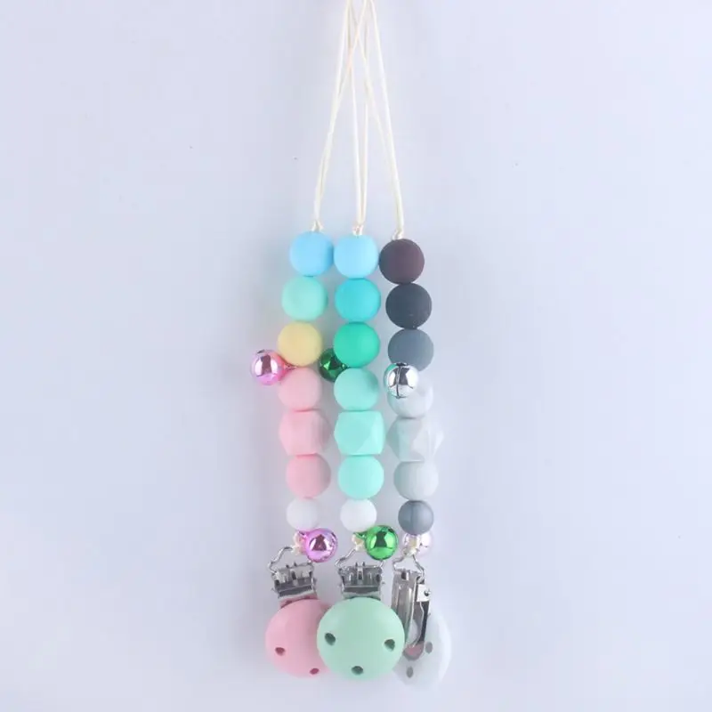 Baby Pacifier Chain Clip with Bells Silicone Teether Soother Molar Nipple Holder generous cartoon crafted pacifier chain 
Baby Pacifier Chain Clip with Bells Silicone Teether Soother Molar Nipple Holder generous cartoon crafted pacifier chain