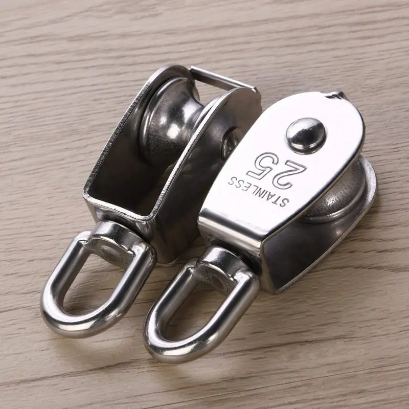 2Pcs 25MM Single Pulley Block in 304 Stainless Steel M25 Pulley Roller Loading 400kg - Silver
2Pcs 25MM Single Pulley Block in 304 Stainless Steel M25 Pulley Roller Loading 400kg - Silver