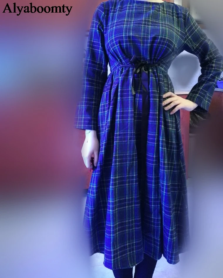 Vintage Autumn Spring Women Plaid Dress Mori Girl Cotton Linen Elegant Female Vestidos Long Sleeve Casual Loose Long Dress
Vintage Autumn Spring Women Plaid Dress Mori Girl Cotton Linen Elegant Female Vestidos Long Sleeve Casual Loose Long Dress