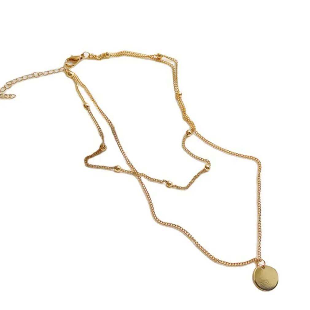 Simple Round Bead Double-layer Clavicle Chain Retro All-match Disc Pendant Multi-layer Choker Necklace
Simple Round Bead Double-layer Clavicle Chain Retro All-match Disc Pendant Multi-layer Choker Necklace