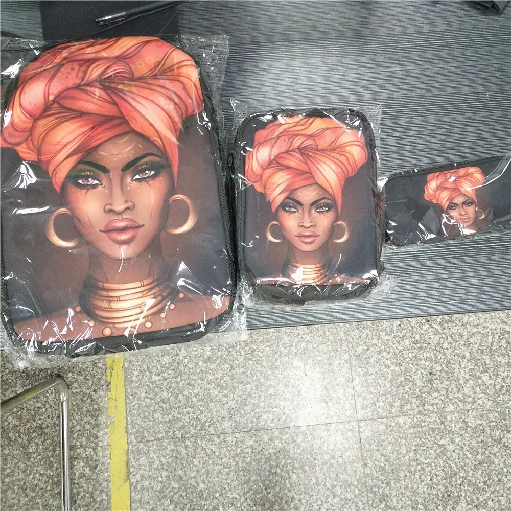 Cusotm Print Black Art Afro Lady Printing School Bags for Kids 3pcs School Bag Set Children African Girl Pattern School Backpack
Cusotm Print Black Art Afro Lady Printing School Bags for Kids 3pcs School Bag Set Children African Girl Pattern School Backpack