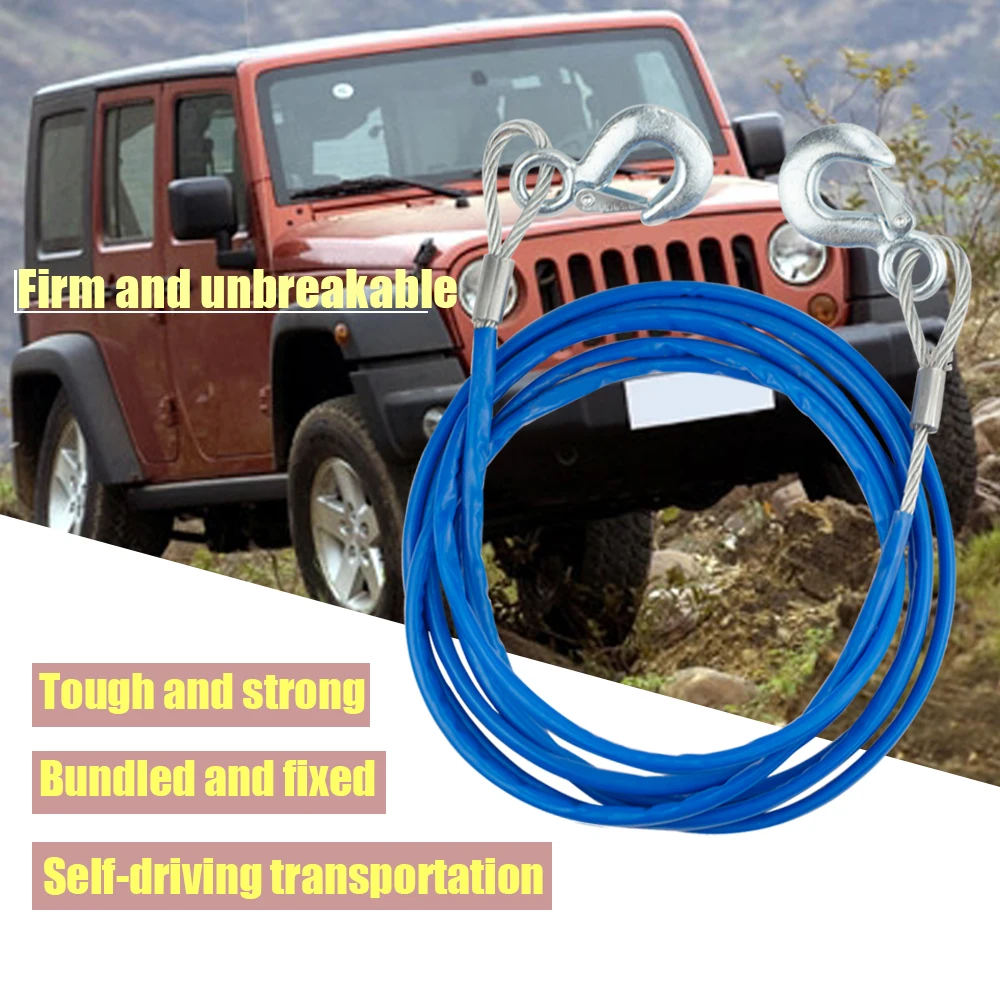Heavy Duty Tow Ropes Wire Cable High Strength Hook Steel Wire Trailer Car Emergency Towing Rope Outdoor Rescue Tool
Heavy Duty Tow Ropes Wire Cable High Strength Hook Steel Wire Trailer Car Emergency Towing Rope Outdoor Rescue Tool