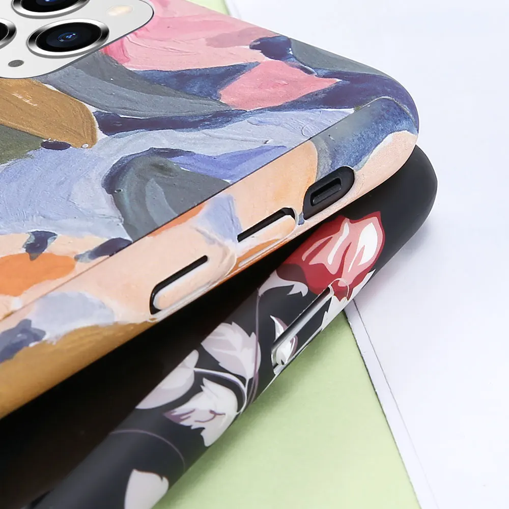 Чехол KISS 360 защитный Винтажный чехол с цветами для iPhone 11PRO 6 6s 11 XR X XS 8 Plus пленкой s 7