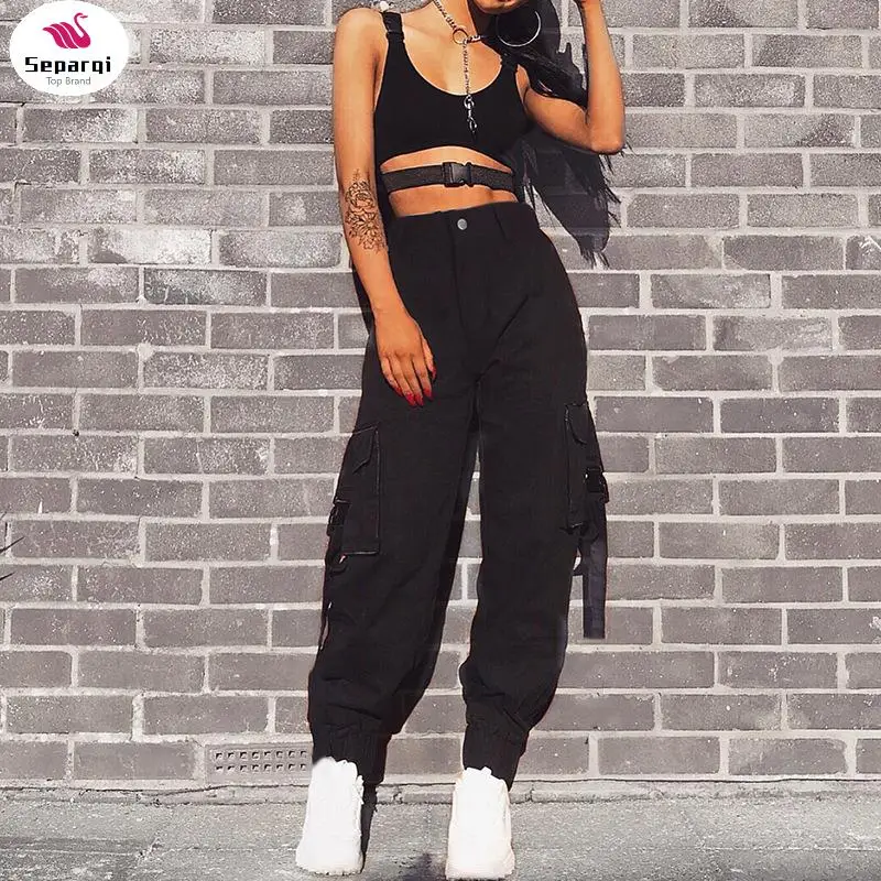 SEPARQI 2023 Spring Streetwear Cargo Pants Women Casual Joggers Black High Waist Pants Loose Female Trousers Ladies Pants Capri
SEPARQI 2023 Spring Streetwear Cargo Pants Women Casual Joggers Black High Waist Pants Loose Female Trousers Ladies Pants Capri