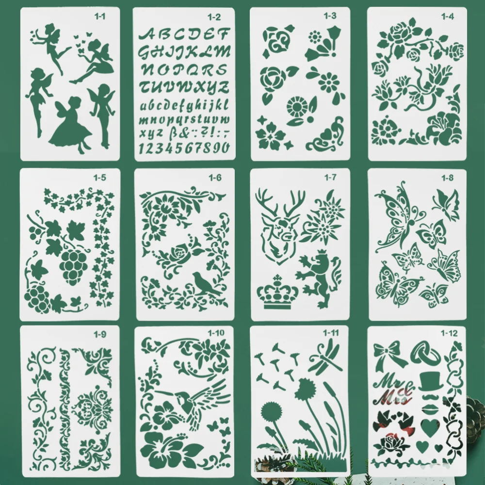 12 Pcs Portable Painting Template Drawing Tools Multi-pattern Hollow Out Painting Stencil DIY Drawing Educational Toys
12 Pcs Portable Painting Template Drawing Tools Multi-pattern Hollow Out Painting Stencil DIY Drawing Educational Toys