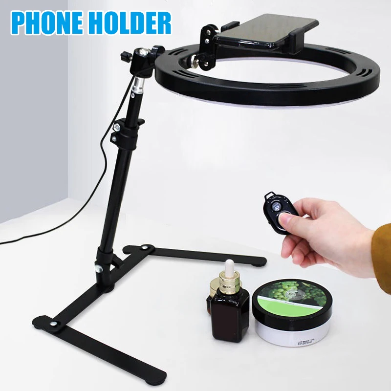 Desktop Multifunctional Cell Phone Holder Smartphone Bracket Mount With Fill Light For Online Class Live Vlog Recorder Tool
Desktop Multifunctional Cell Phone Holder Smartphone Bracket Mount With Fill Light For Online Class Live Vlog Recorder Tool