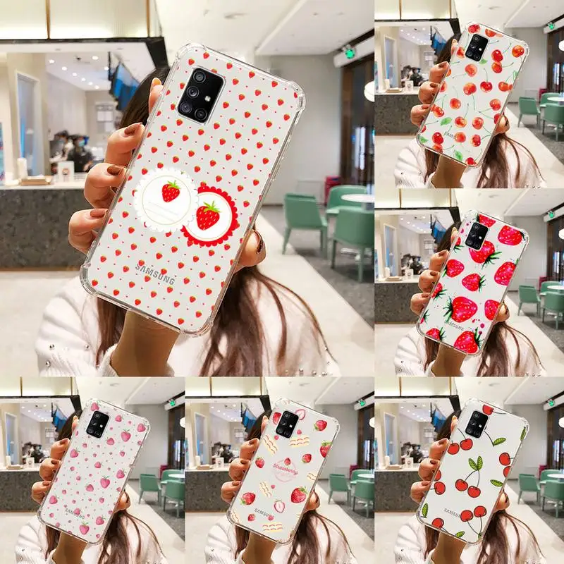 Strawberry Cherry Phone Case Transparent For Samsung A51 A50 A71 A70 A81 M60S Note S21 S 20 10 9 8 11 E Plus Ultra
Strawberry Cherry Phone Case Transparent For Samsung A51 A50 A71 A70 A81 M60S Note S21 S 20 10 9 8 11 E Plus Ultra