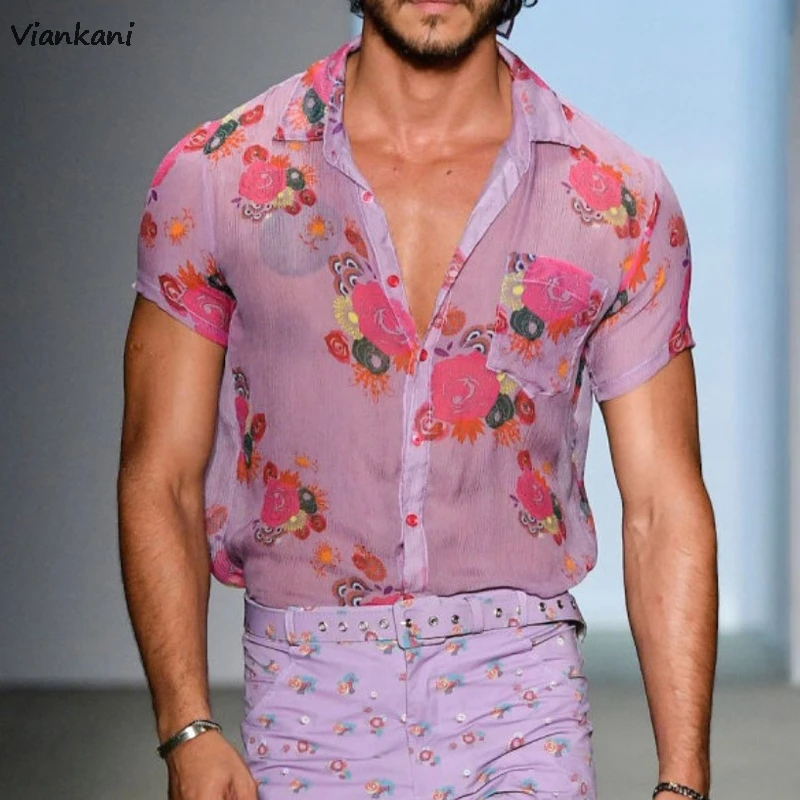 Floral Transparent Lace Sheer Shirt Men 2021 See Through Sexy Mens Blouse Holiday Casual Short Sleeve Party Beach Chemise
Floral Transparent Lace Sheer Shirt Men 2021 See Through Sexy Mens Blouse Holiday Casual Short Sleeve Party Beach Chemise