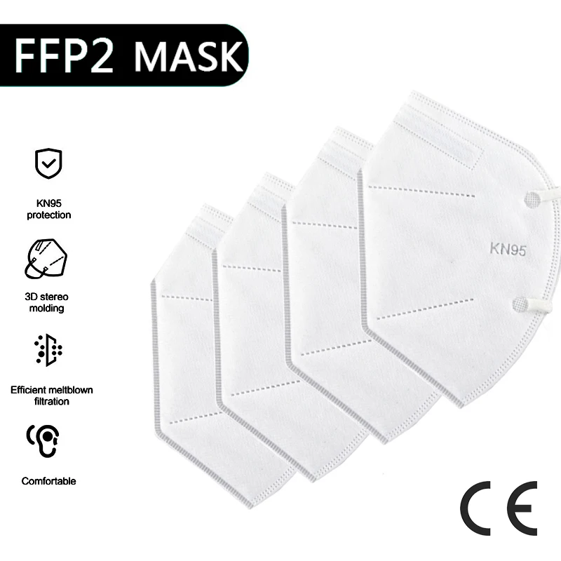 50 шт. одноразовые нетканые маски FFP2 KN95 для защиты лица от пыли|Маски| |