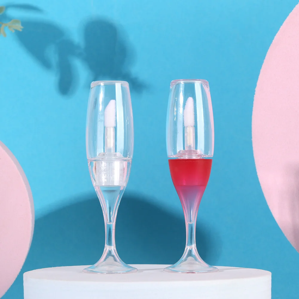 

5PCS Creative Mini Wine Glass Shaped Lip Gloss Tube Пустая многоразовая губная помада Бутылка бальзама для губ Diy Косметическая упаковка Контейнер
