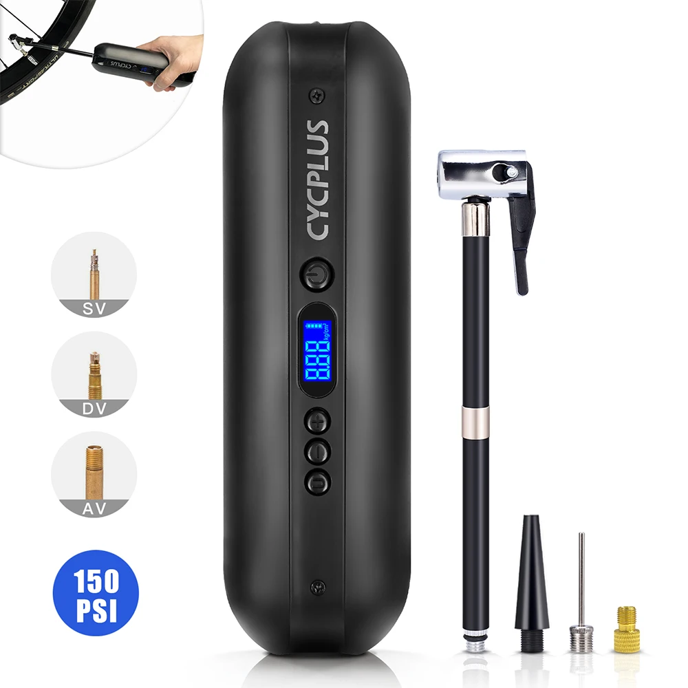 Electric Bicycle Pump Car Tyre Inflator High Pressure Portable Air Pump for Balls 150psi Bicycle Accessories 
Electric Bicycle Pump Car Tyre Inflator High Pressure Portable Air Pump for Balls 150psi Bicycle Accessories