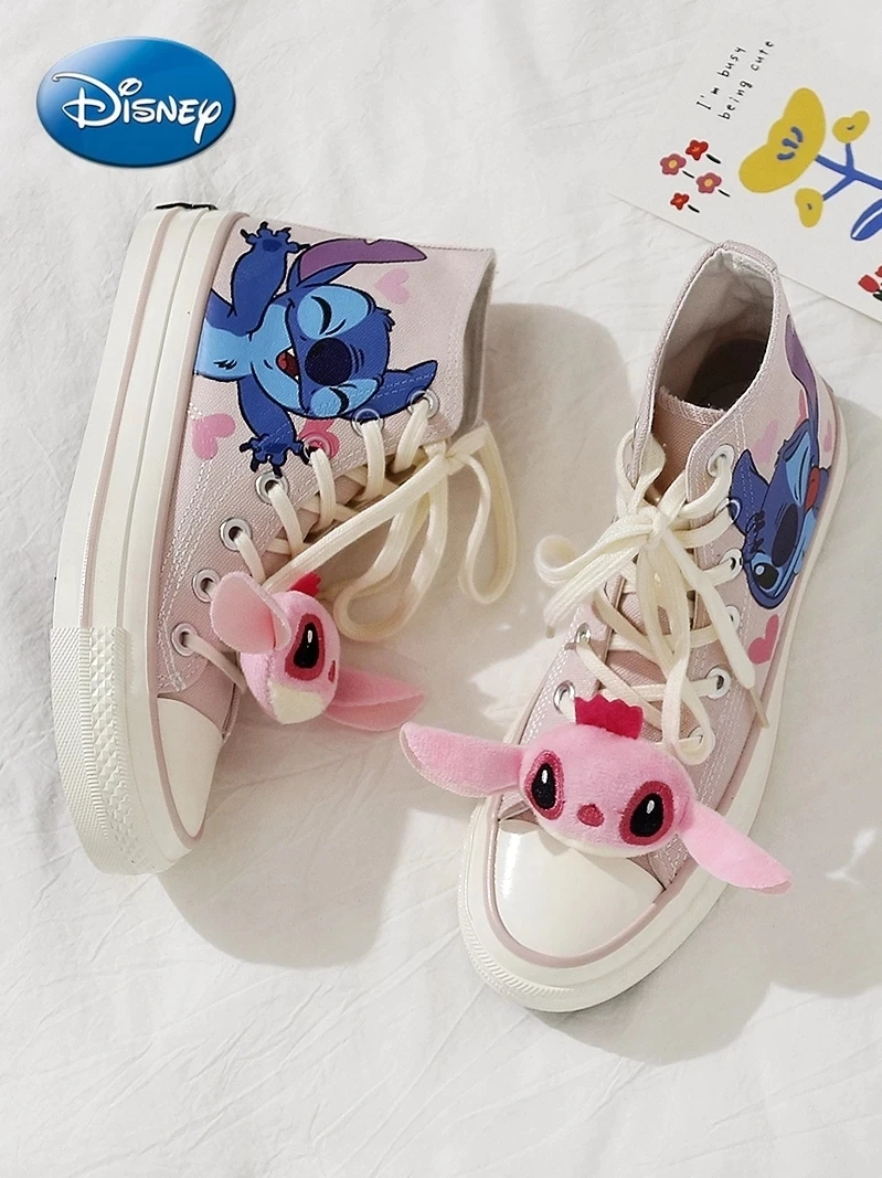 Оригинальные розовые холщовые кроссовки Disney Lilo & Stitch в форме сердца для девушек, женские кроссовки, высокие универсальные кроссовки
Оригинальные розовые холщовые кроссовки Disney Lilo & Stitch в форме сердца для девушек, женские кроссовки, высокие универсальные кроссовки