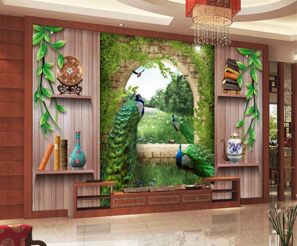beibehang Large Custom Wallpapers European 3D Stereo Roman Pole Peacock Palace Wooden TV Background Home Decor 
beibehang Large Custom Wallpapers European 3D Stereo Roman Pole Peacock Palace Wooden TV Background Home Decor
