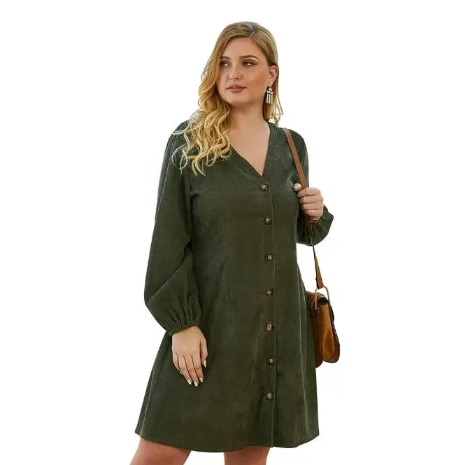 Big Buttons A-Line Dresses Ladies Elegant V-Neck Long Puff Sleeve Bow Plus Size 3XL 4XL Army Green Autumn Dress Women CL242
Big Buttons A-Line Dresses Ladies Elegant V-Neck Long Puff Sleeve Bow Plus Size 3XL 4XL Army Green Autumn Dress Women CL242