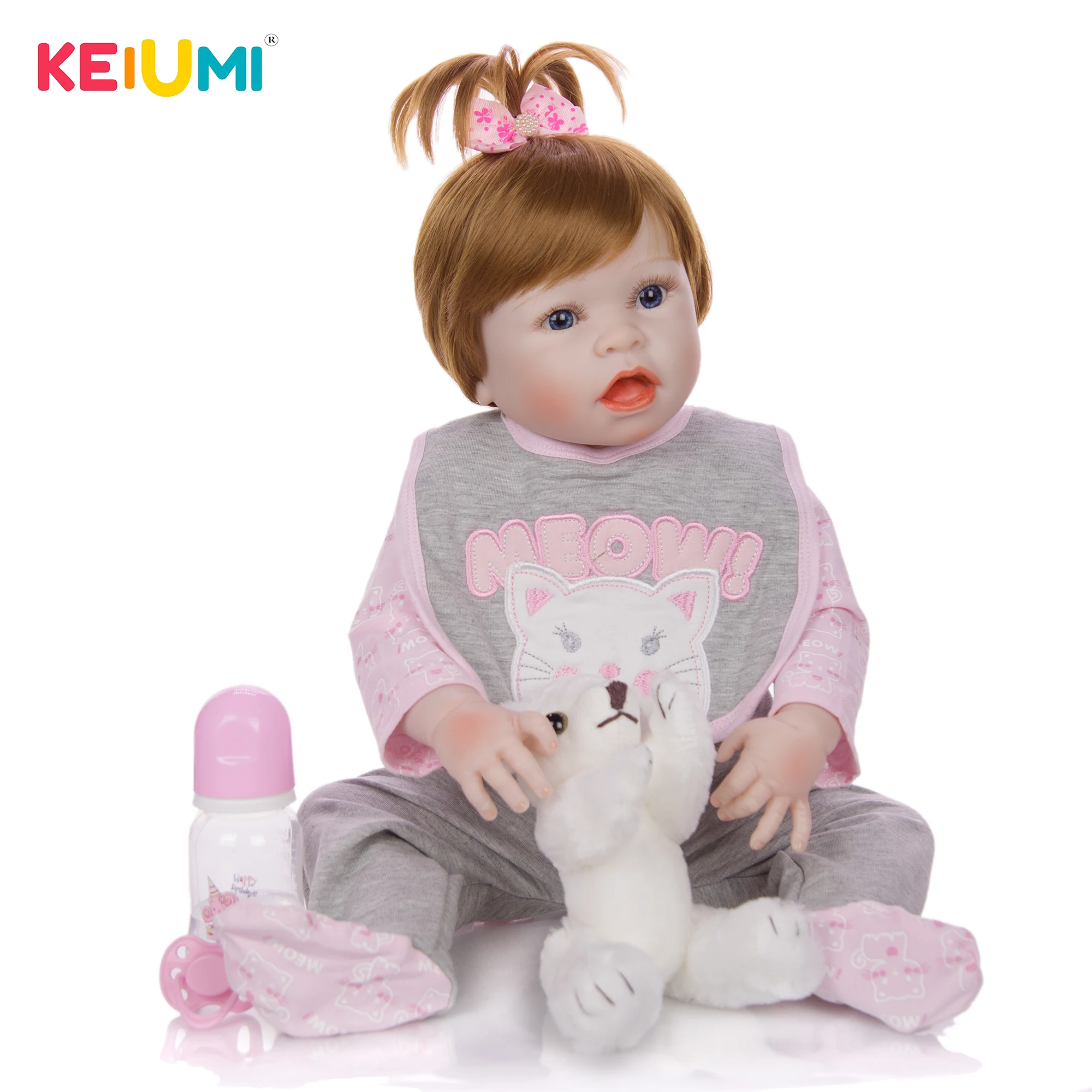 

KEIUMI Прямая поставка 23 дюйма полностью виниловые куклы-реборн 57 см Реалистичная кукла-младенец игрушка на день ребенка подарок для раннего р...