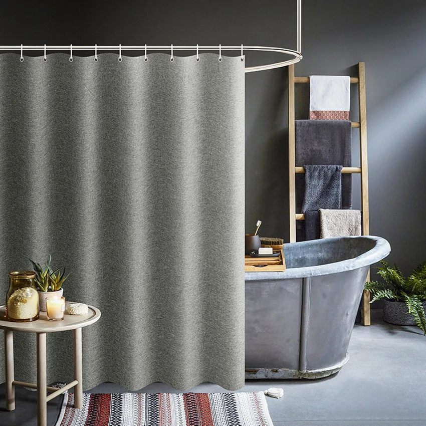 Thick Grey Shower Curtains Imitation Linen Fabric Waterproof Bath Curtains For Bathroom Bathtub Large Wide Modern Bathing Cover 
Thick Grey Shower Curtains Imitation Linen Fabric Waterproof Bath Curtains For Bathroom Bathtub Large Wide Modern Bathing Cover