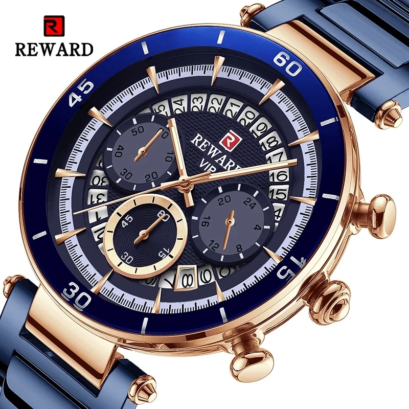 REWARD Quartz Men's Watches Sport Waterproof Chronograph Stainless Steel Strap Luxury Men WristWatch Calendar Relogio Masculino
REWARD Quartz Men's Watches Sport Waterproof Chronograph Stainless Steel Strap Luxury Men WristWatch Calendar Relogio Masculino