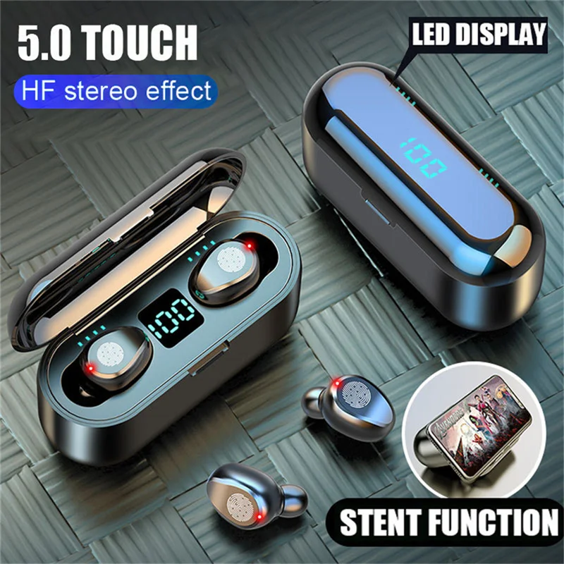 F9 Bluetooth Headset Touch Screen Display TWS Wireless Headset 5.0 Large Battery Power Bank for Xiaomi Apple Android Huawei
F9 Bluetooth Headset Touch Screen Display TWS Wireless Headset 5.0 Large Battery Power Bank for Xiaomi Apple Android Huawei