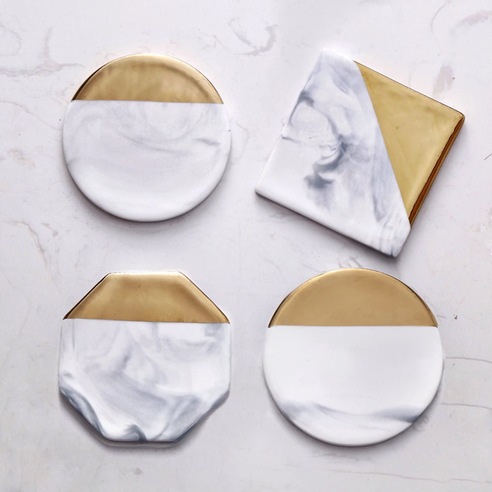 Nordic Style Ins Danish Design Marble Pattern Ceramic Coaster Insulation Pad Gold-plated Tea Mat Tableware Table Decoration
Nordic Style Ins Danish Design Marble Pattern Ceramic Coaster Insulation Pad Gold-plated Tea Mat Tableware Table Decoration