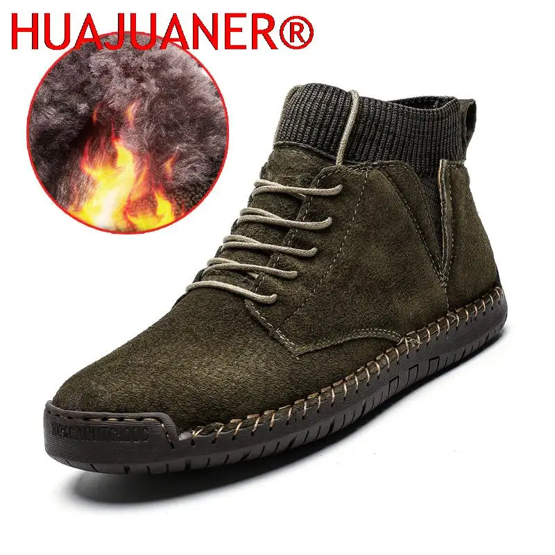 Men Leather Boots Men Winter Plush Boots Warm Shoes Men High Tops Snow Ankle Boots Comfortable Chaussure Homme Safety Work Boot
Men Leather Boots Men Winter Plush Boots Warm Shoes Men High Tops Snow Ankle Boots Comfortable Chaussure Homme Safety Work Boot